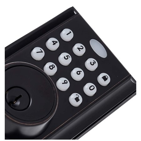 South Main Hardware Electronic Deadbolt Door Lock, Traditional, Oil Rubbed Bronze SH536-OR-1
